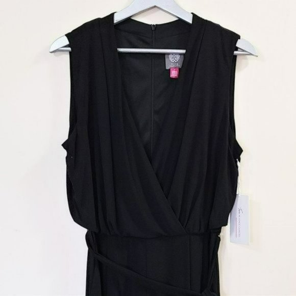 NWT Vince Camuto Surplice Front Pleated Wide Leg Cropped Jumpsuit - Picture 9 of 9